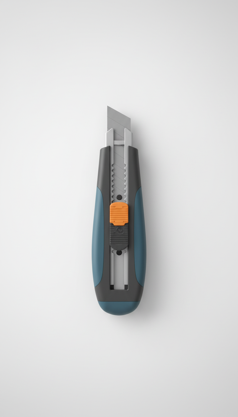 Ergonomic Safety Box Cutter With Rubber Grip